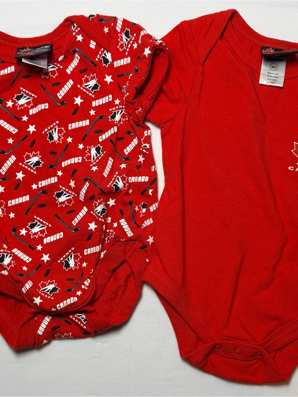 Canada Hockey Printed Baby Bodysuit Red 6-9 M